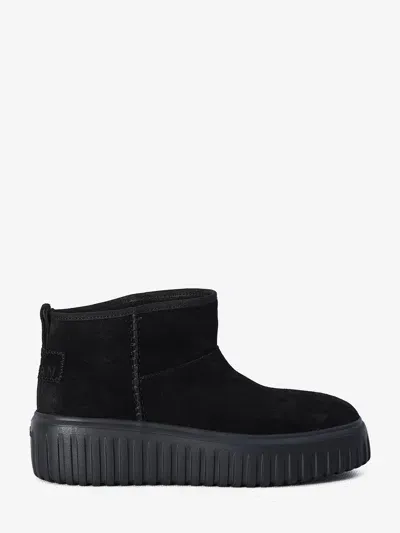 Hogan Hstripes Lowtop Boots In Black