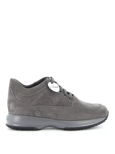 Hogan Interactive Nubuck Sneakers In Gris