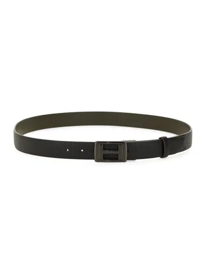 Hogan Leather Belt In Black