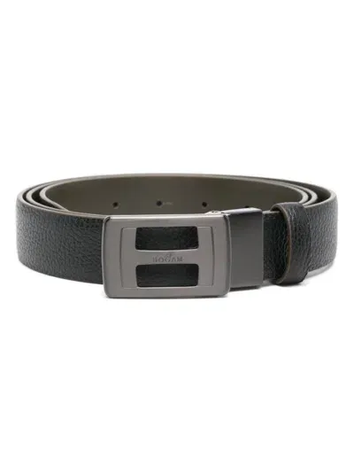 Hogan Leather Belt In Black