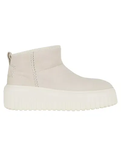 Hogan Basso Logo-print Boots In White