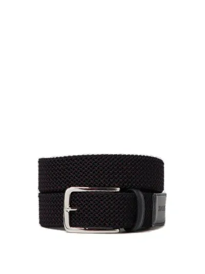 Hogan Logo Stamped Buckle Belt In Black