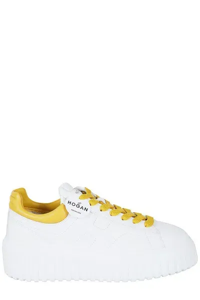 Hogan Platform Low-top Sneakers In N Bianco Giallo