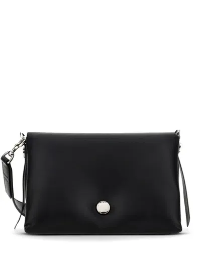 Hogan Puffer Leather Crossbody Bag In Schwarz