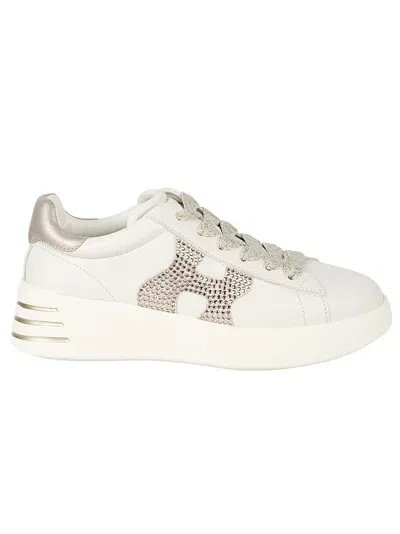 Hogan Rebel H564 Sneakers In Yogurt/oro Rosa