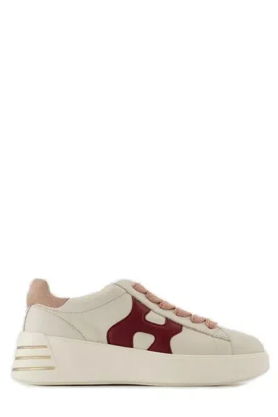 Hogan Rebel Logo Patch Lace-up Sneakers In Neutral