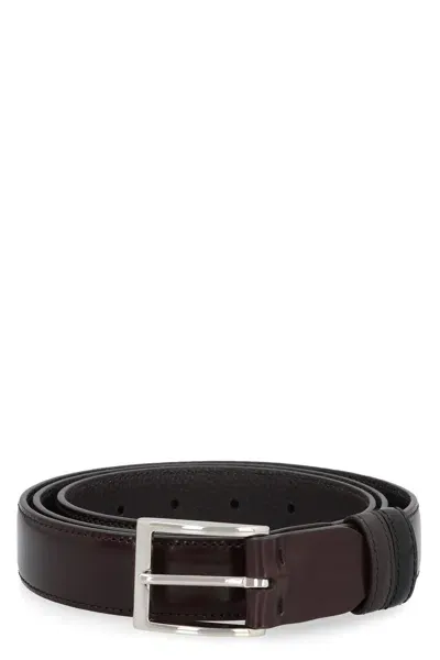 Hogan Reversible Leather Belt In Brown