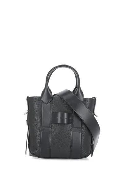 Hogan Script Hand Bag In Black