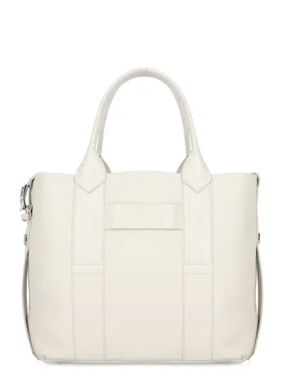 Hogan Script Media Shopping Bag In Ivory