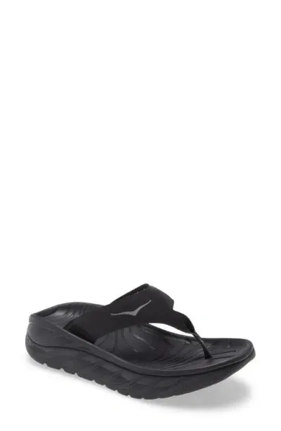 Hoka Ora Recovery Flip Flops In Black/dark Gull Gray