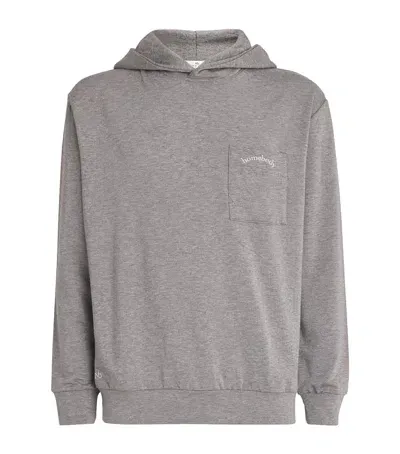 Homebody Jersey Embroidered Snuggle Hoodie In Grey