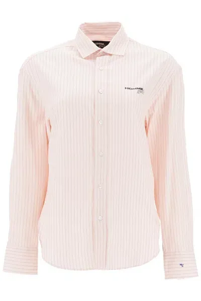 Homme Girls Camicia Oxford A Righe In Rose