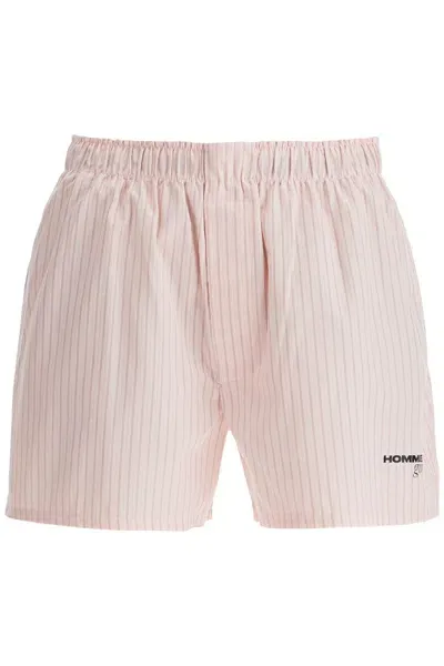 Homme Girls Striped Oxford Shorts For Men And In Black