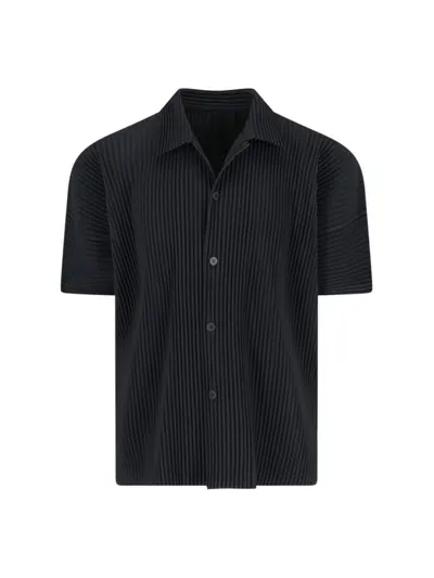 Homme Plisse 'mc July' Pleated Shirt In Black  