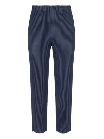 Homme Plisse Pleated Straight Pants In Blue