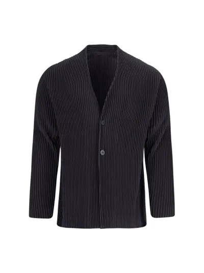 Homme Plisse Pleated Blazer In Black  