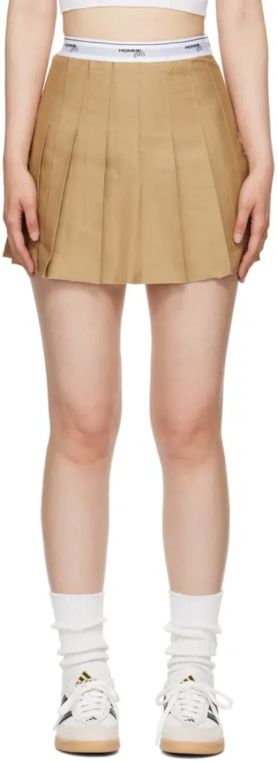 Hommegirls Women's Pleated Mini Skirt In Khaki