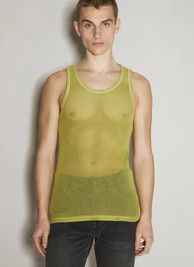 Honey Fucking Dijon X Acne Studios Mesh Tank Top In Green