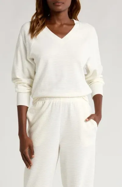 Honeydew Intimates Sundown V-neck Sweatshirt In Ivory