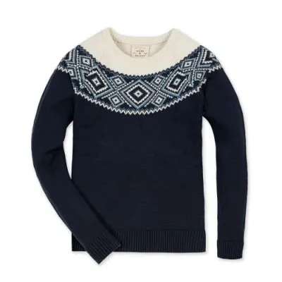 Hope & Henry Fair Isle Raglan Sweater In Ski Lodge Intarsia