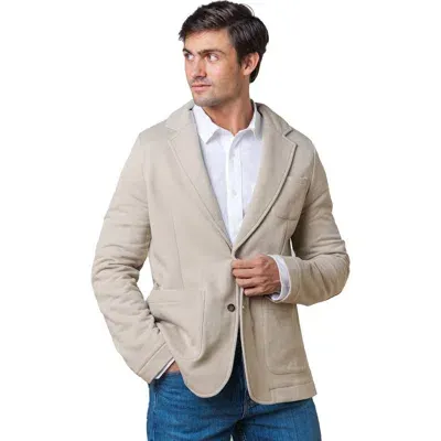 Hope & Henry Fleece Blazer In Taupe Herringbone Fleece