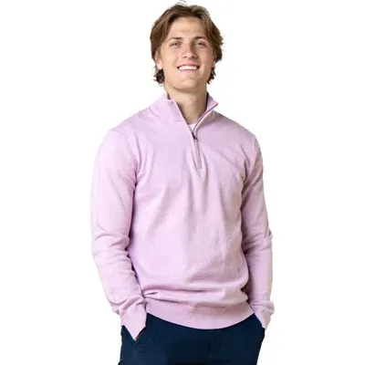 Hope & Henry Organic Fine Gauge Half Zip Sweater In Lavender Marl