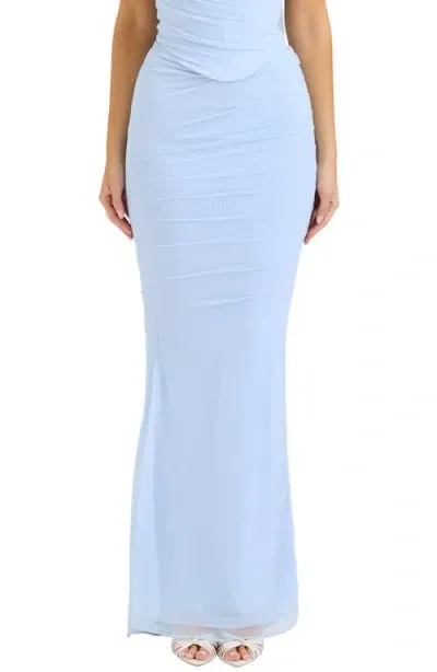 House Of Cb Cassidy Ruched Maxi Skirt In Skyride