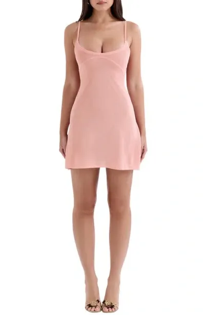 House Of Cb Dionne Knit Babydoll Minidress In Pink