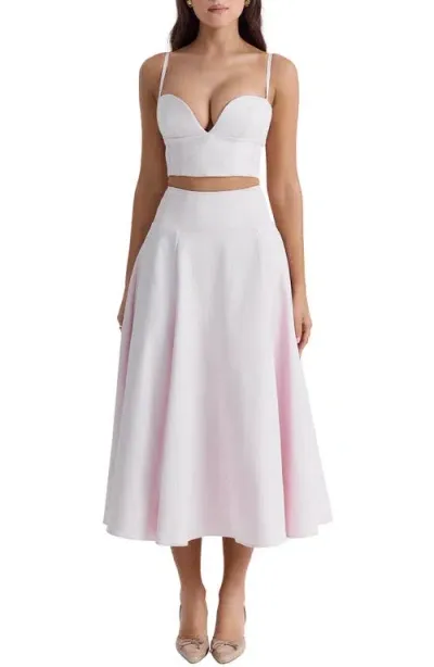 House Of Cb Rita Midi Skirt In Ballet Slipper