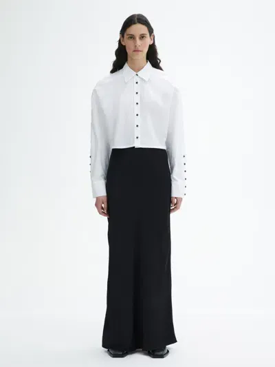 House Of Dagmar Cropped Cotton Shirt In White