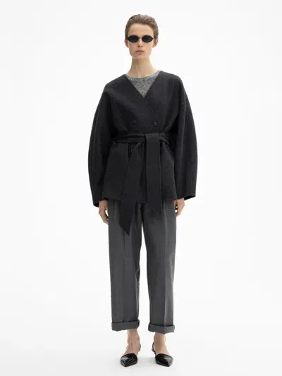 House Of Dagmar Doublé Jacket In Graphite Grey