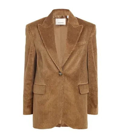 House Of Dagmar Organic Cotton Corduroy Blazer In Brown