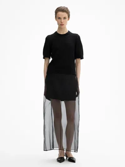 House Of Dagmar Organza Skirt In Black