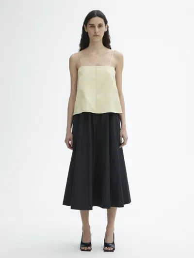 House Of Dagmar Shiny Strap Top In Buttercream Yellow