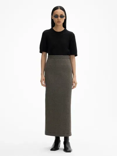 House Of Dagmar Twill Skirt In Black Beige