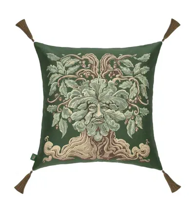 House Of Hackney Large Jacquard Druantia Cushion In Green