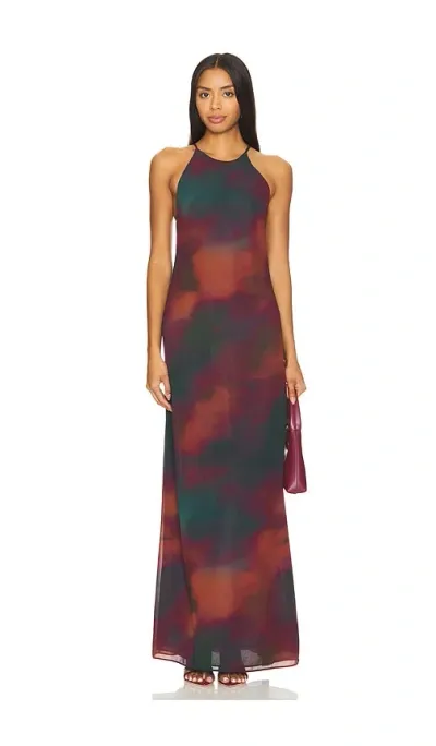 House Of Harlow 1960 Grayson Maxi Dress In Multi Aura Print