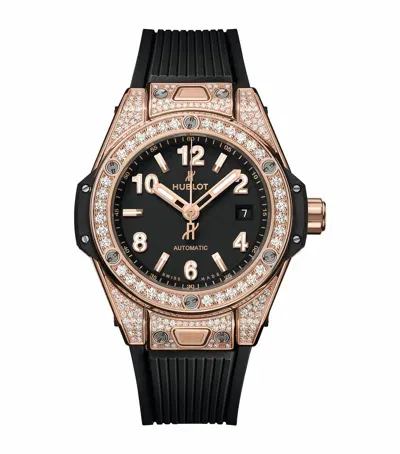 Hublot King Gold And Diamond Big Bang One Click Watch In Black