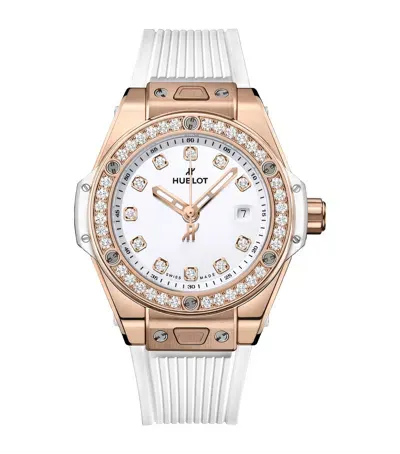 Hublot King Gold And Diamond One Click Watch In White