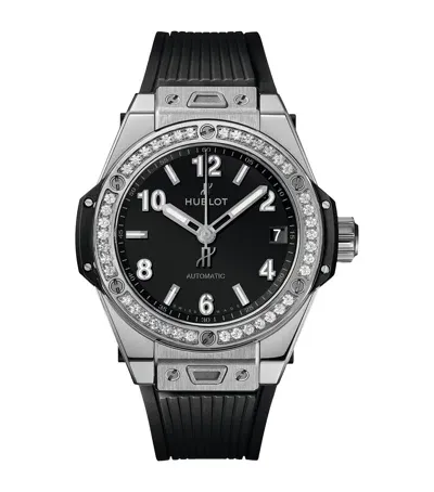 Hublot Stainless Steel And Diamond Big Bang One Click Watch In Black