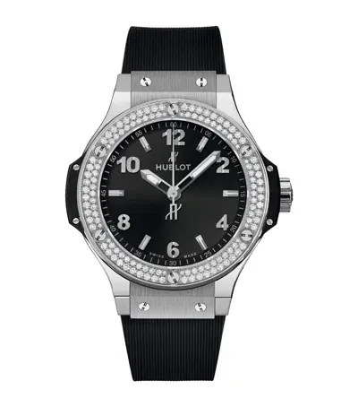 Hublot Stainless Steel And Diamond Big Bang Watch In Black