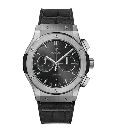 Hublot Titanium Classic Fusion Chronograph Watch In Black