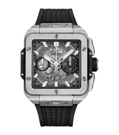 Hublot Titanium Square Bang Unico Watch In Black