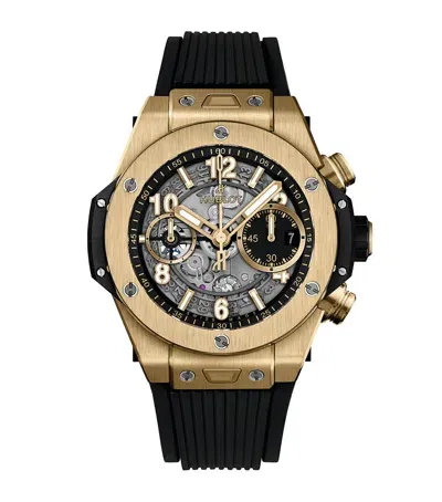 Hublot Yellow Gold Spirt Of Big Bang Unico Watch In Black