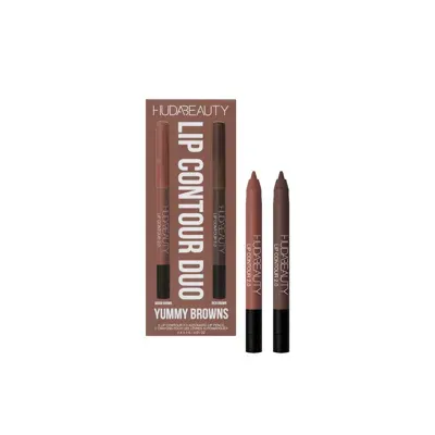 Huda Beauty Lip Contour Mini Duo Yummy Browns In White