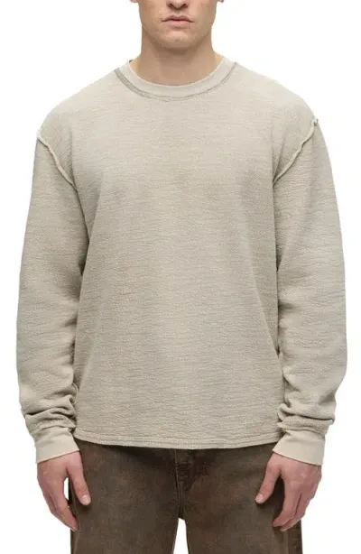 Hudson Jeans Textured Long Sleeve T-shirt In Frost Grey