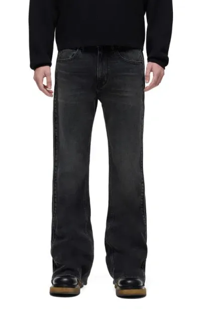 Hudson Jeans Walker Track Flared Jeans In Black Onyx