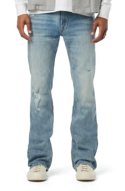 Hudson Walker Kick Flare Distressed Jeans In Resort Blue