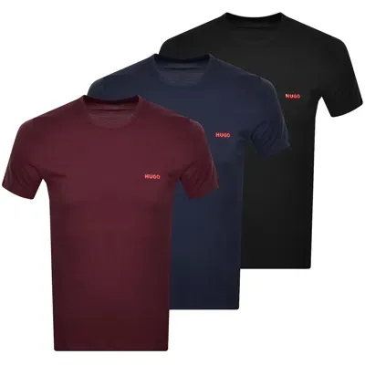 Hugo 3 Pack Crew Neck T Shirts In Black