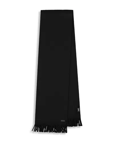 Hugo Boss Albas Wool Raschel Knit Scarf In Black